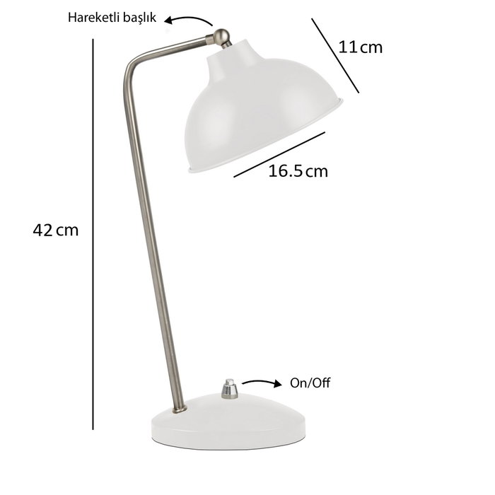Opviq Lámpara de mesa de cuerpo metálico Blanca Opviq Lámpara de mesa de cuerpo metálico Blanca